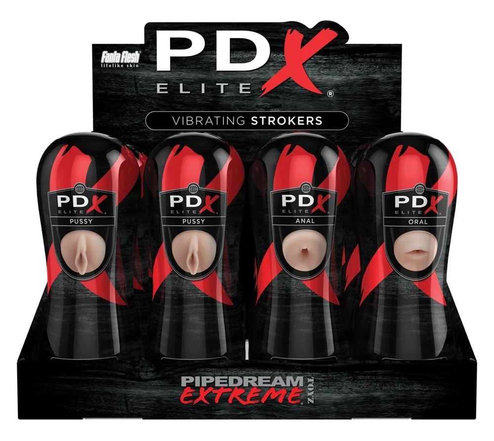 PDX Elite Vibrating Stroker Display masturbator