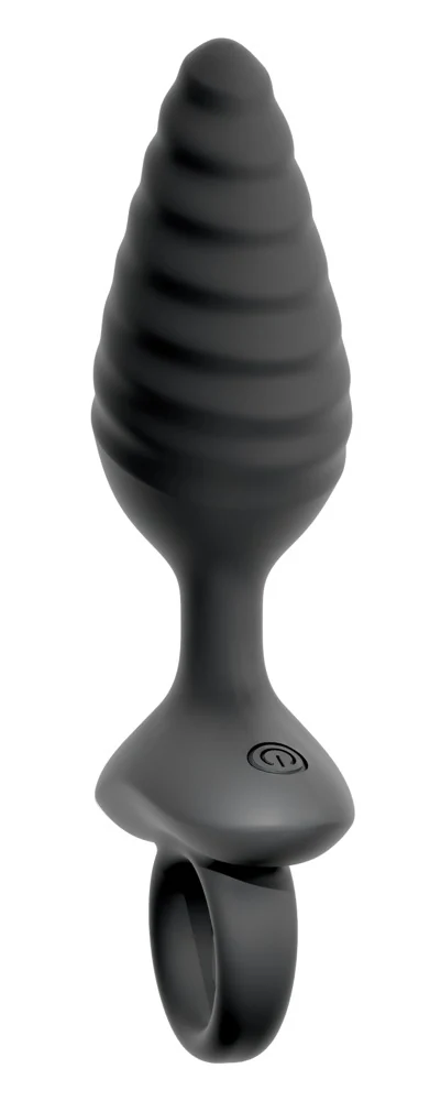 ANOS Flexible Butt Plug Twisted Design with Vibrations 14,8 cm anal toy