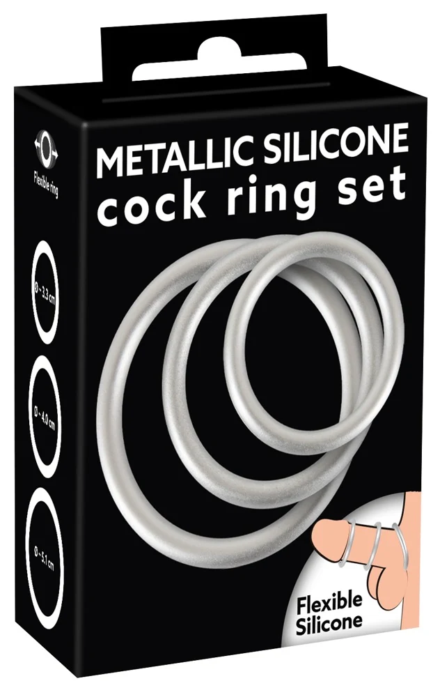 You2Toys Metallic Silicone Cock Ring Set penisring