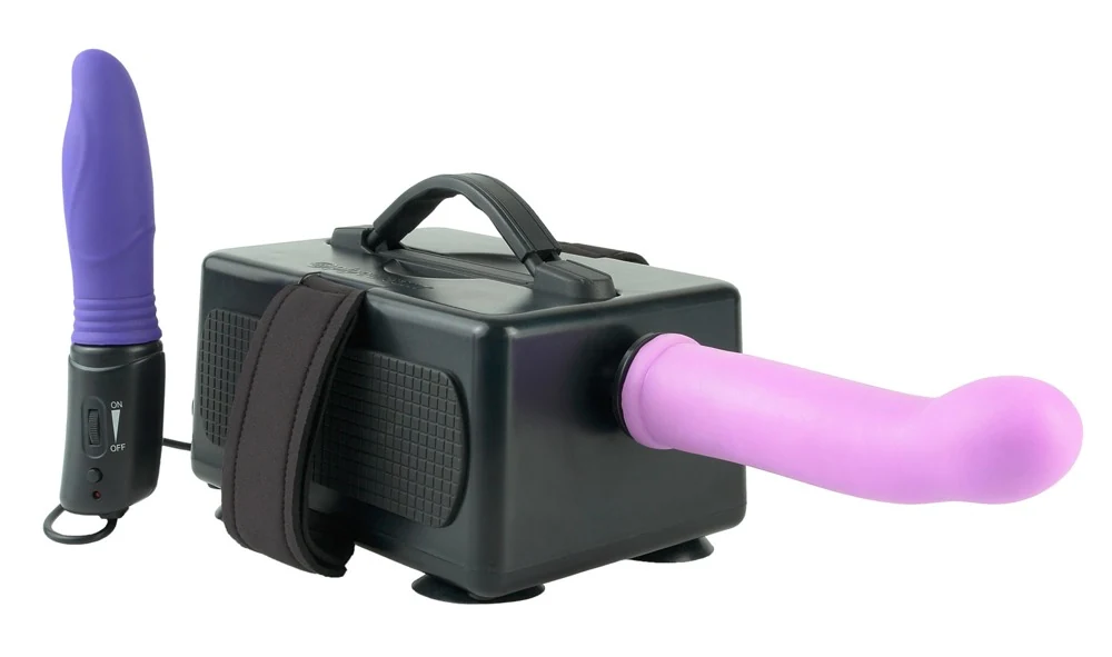 Draagbare seksmachine met dildo's en vibrator