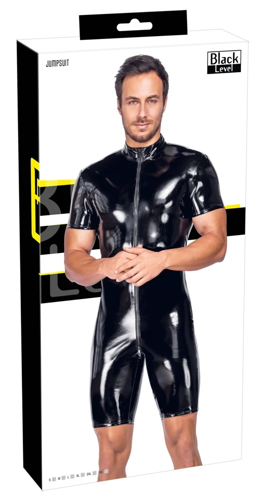 Black Level Kurzoverall aus Lack
