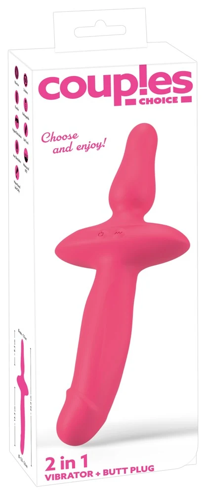 Couples Choice 2in1 Vibrator Butt Plug 26 cm