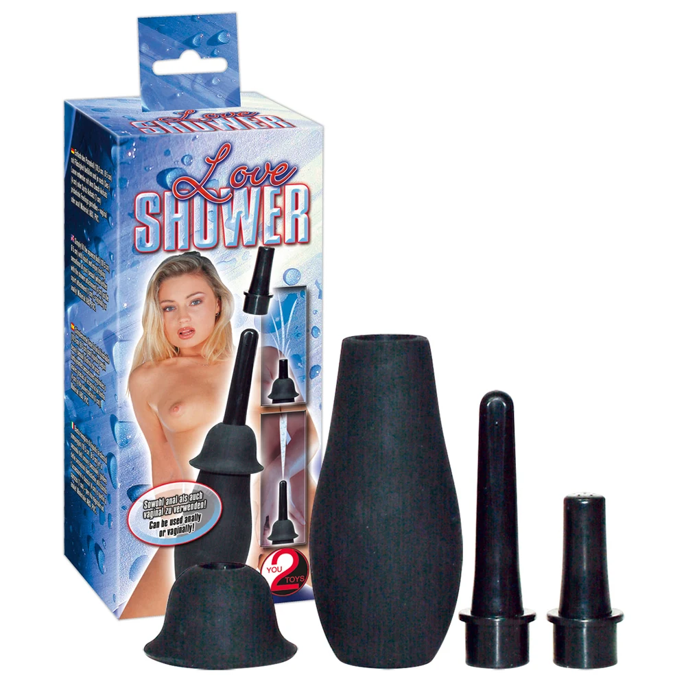 Intieme douche met pompbal en 2 opzetstukken